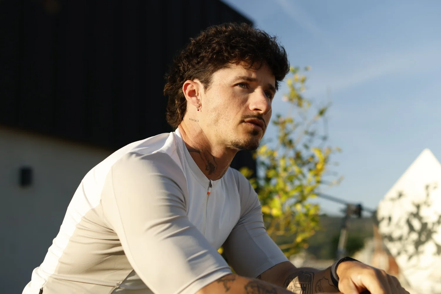 An athlete outdoors in the morning light
